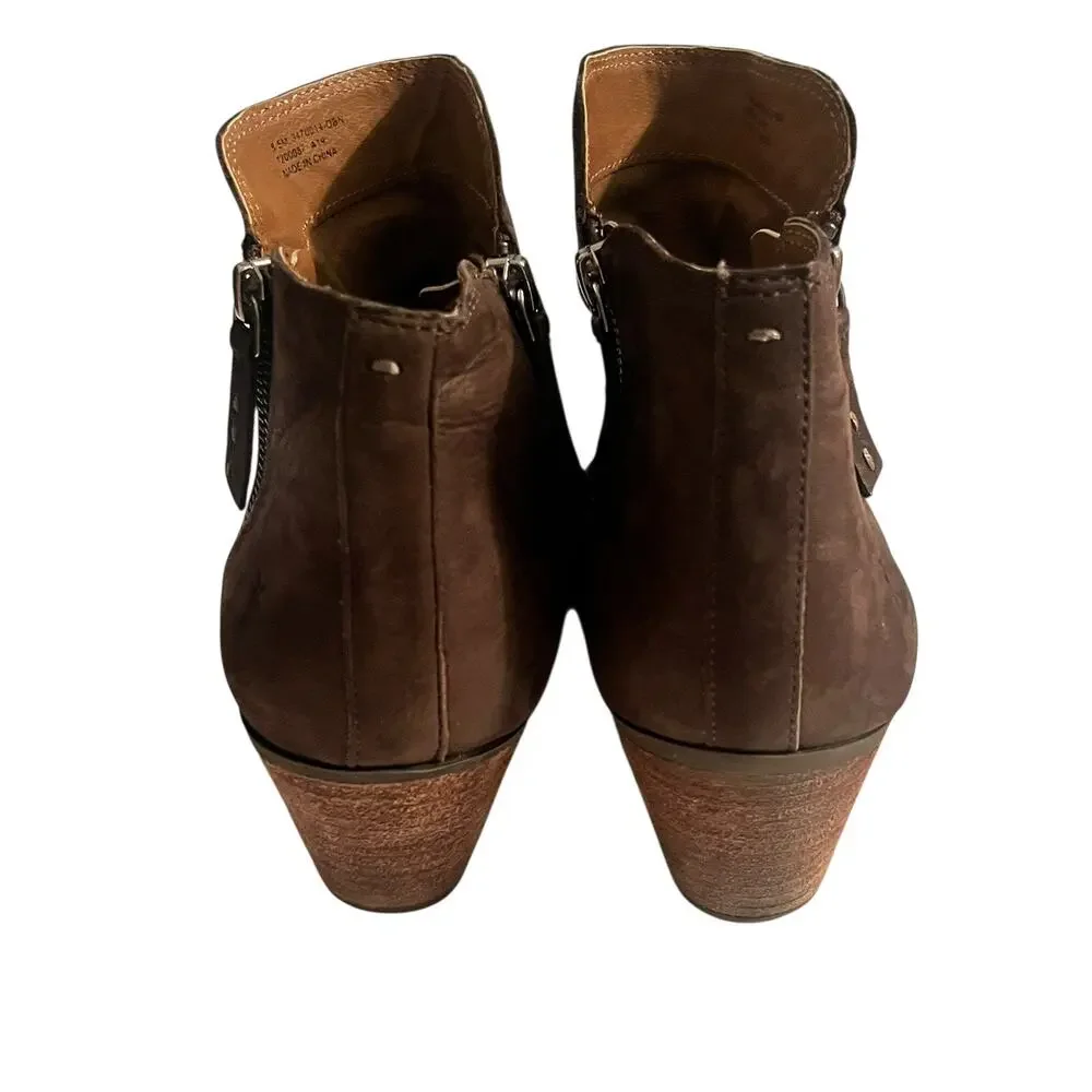 Frye Judith Double Zip Ankle Boots •Women 8.5• Brown Suede Booties 3470014 $328